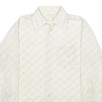 Mens White Polyester Blend Plain Shirt M Classic Collar Long Sleeve Button