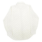 Mens White Polyester Blend Plain Shirt M Classic Collar Long Sleeve Button