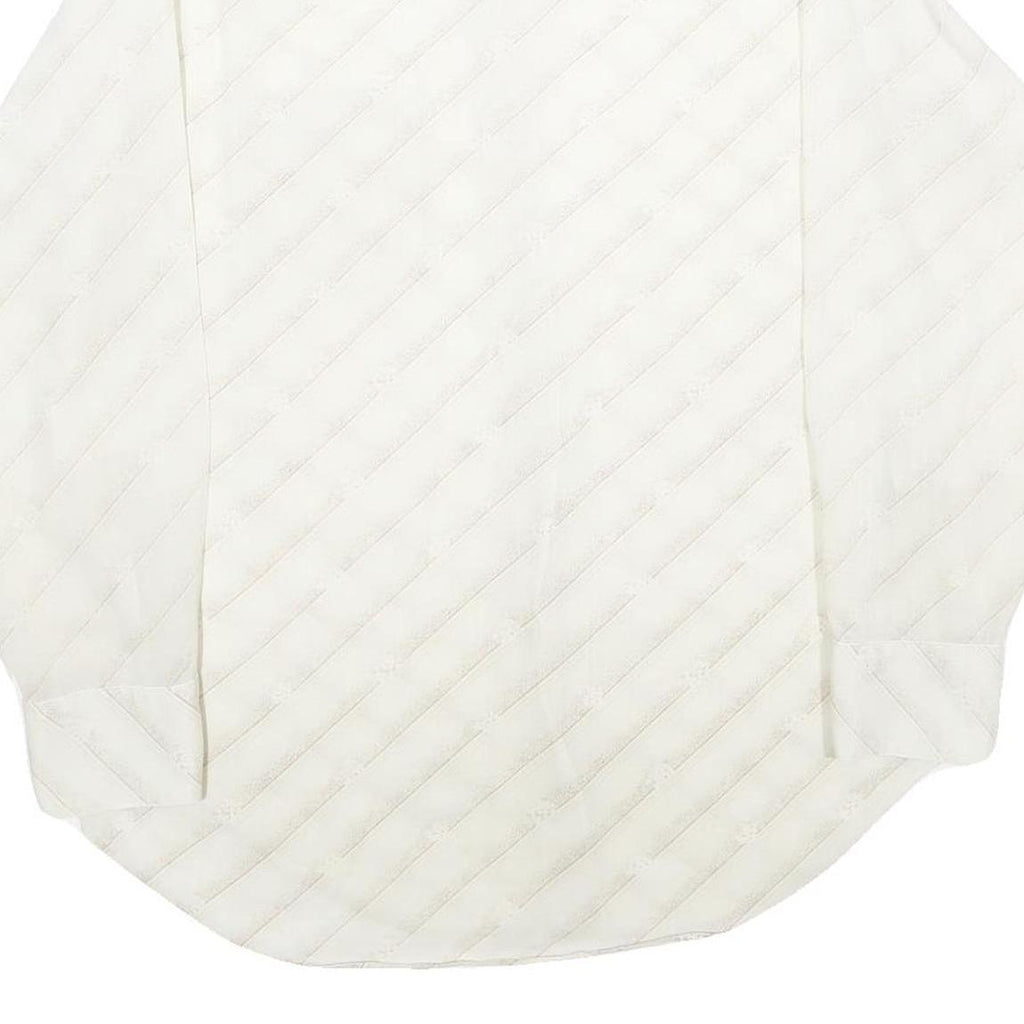 Mens White Polyester Blend Plain Shirt M Classic Collar Long Sleeve Button