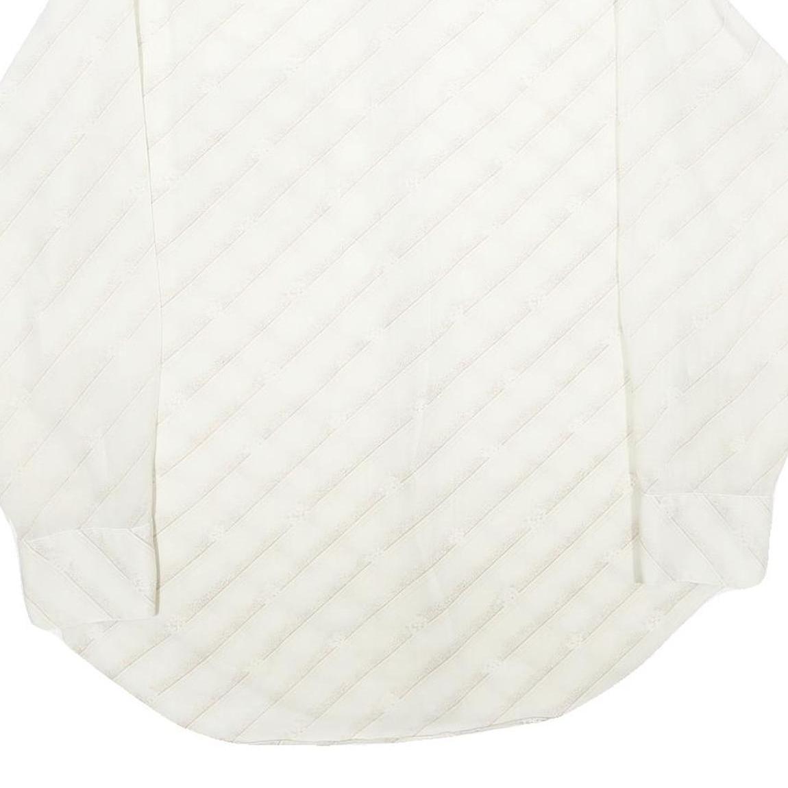 Mens White Polyester Blend Plain Shirt M Classic Collar Long Sleeve Button