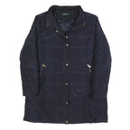 LAUREN RALPH LAUREN Womens Navy Blue Quilted Jacket XL Polyester Zip Coat