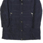 LAUREN RALPH LAUREN Womens Navy Blue Quilted Jacket XL Polyester Zip Coat