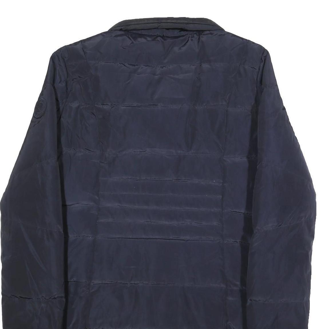 LAUREN RALPH LAUREN Womens Navy Blue Quilted Jacket XL Polyester Zip Coat