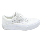 VANS Old Skool Womens White Canvas Low Top Trainers UK 5 Fashion Casual Shoes