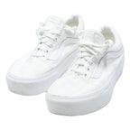 VANS Old Skool Womens White Canvas Low Top Trainers UK 5 Fashion Casual Shoes