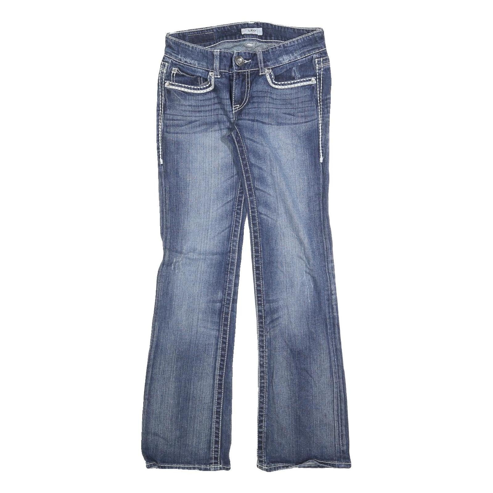 DAYTRIP Womens Blue Regular Bootcut Denim Jeans W30 L30 Stylish Stitching