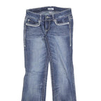 DAYTRIP Womens Blue Regular Bootcut Denim Jeans W30 L30 Stylish Stitching