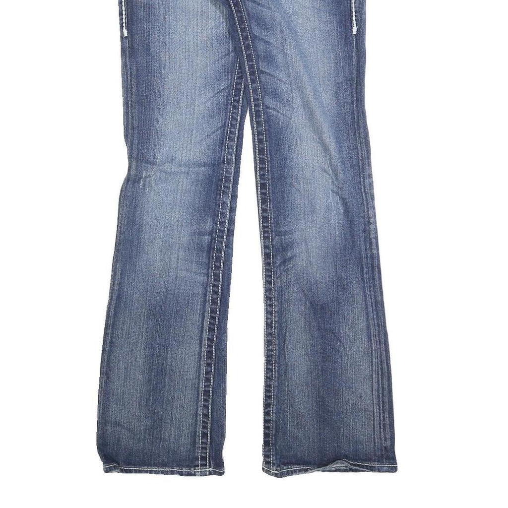 DAYTRIP Womens Blue Regular Bootcut Denim Jeans W30 L30 Stylish Stitching