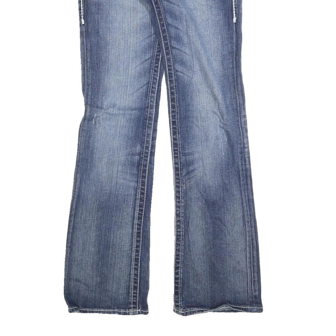 DAYTRIP Womens Blue Regular Bootcut Denim Jeans W30 L30 Stylish Stitching