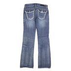 DAYTRIP Womens Blue Regular Bootcut Denim Jeans W30 L30 Stylish Stitching