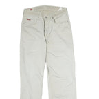 LEE COOPER Mens Cotton White Regular Fit Straight Leg Trousers W36 L30 Casual