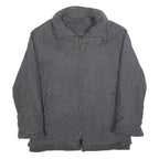 BETTY BARCLAY Womens Grey Jacket L Polyester Blend Zip Plain Relaxed Fit Winter