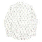 RALPH LAUREN Mens White & Brown Pattern Cotton Blend Shirt M Classic Fit