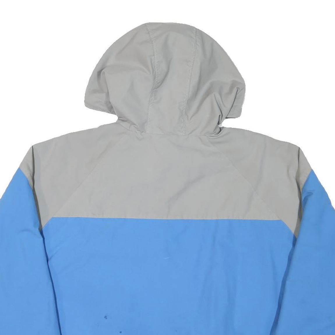 NIKE Mens Grey & Blue Zip Hooded Jacket M Polyester Blend Colourblock Casual