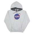 PRAIRIE MOUNTAIN Mens Grey NASA Logo Pullover Hoodie S Cotton Blend Casual