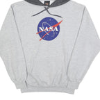 PRAIRIE MOUNTAIN Mens Grey NASA Logo Pullover Hoodie S Cotton Blend Casual