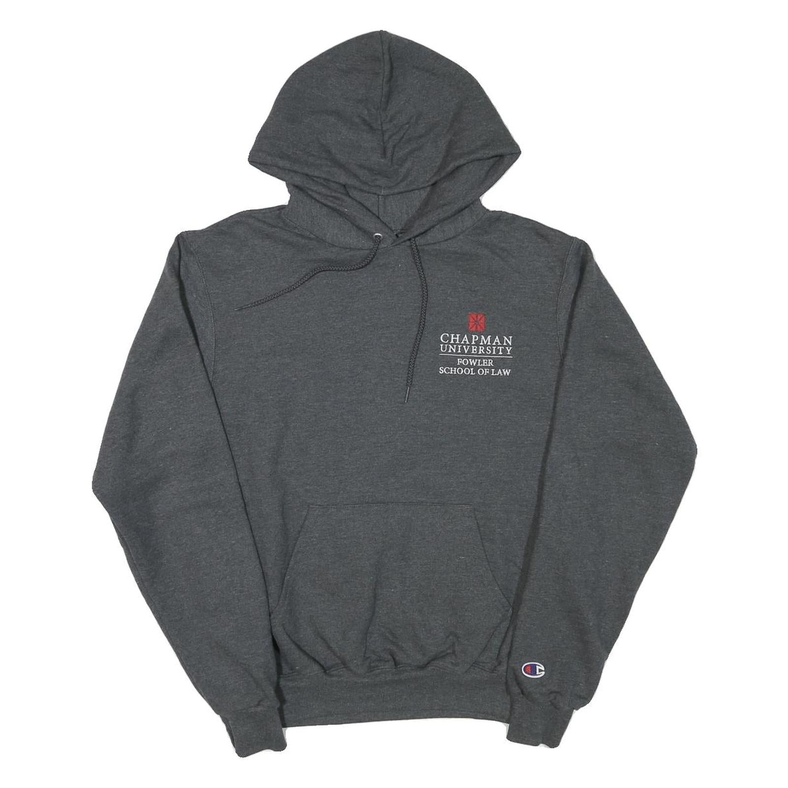 CHAMPION Mens Dark Grey Chapman University Fowler School Of Law Hoodie S Cotton