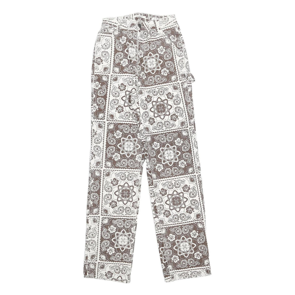 PACSUN Womens Regular Fit Straight Leg Denim Light W25 L32 Patterned Casual