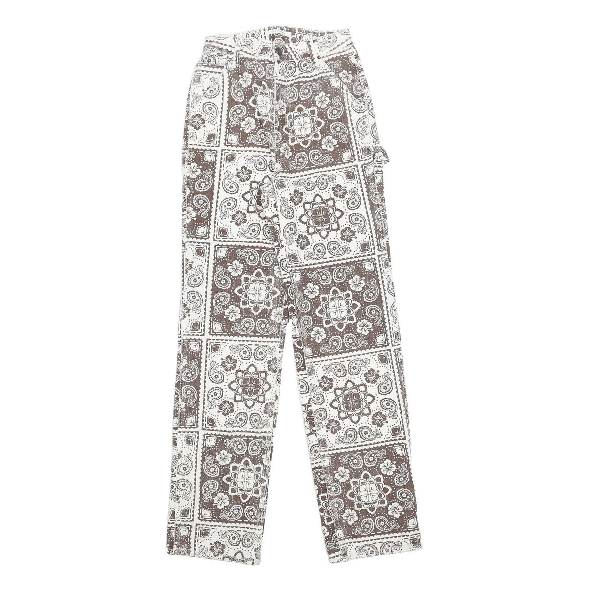 PACSUN Womens Regular Fit Straight Leg Denim Light W25 L32 Patterned Casual