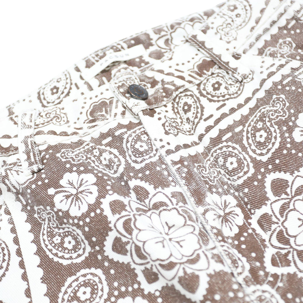 PACSUN Womens Regular Fit Straight Leg Denim Light W25 L32 Patterned Casual