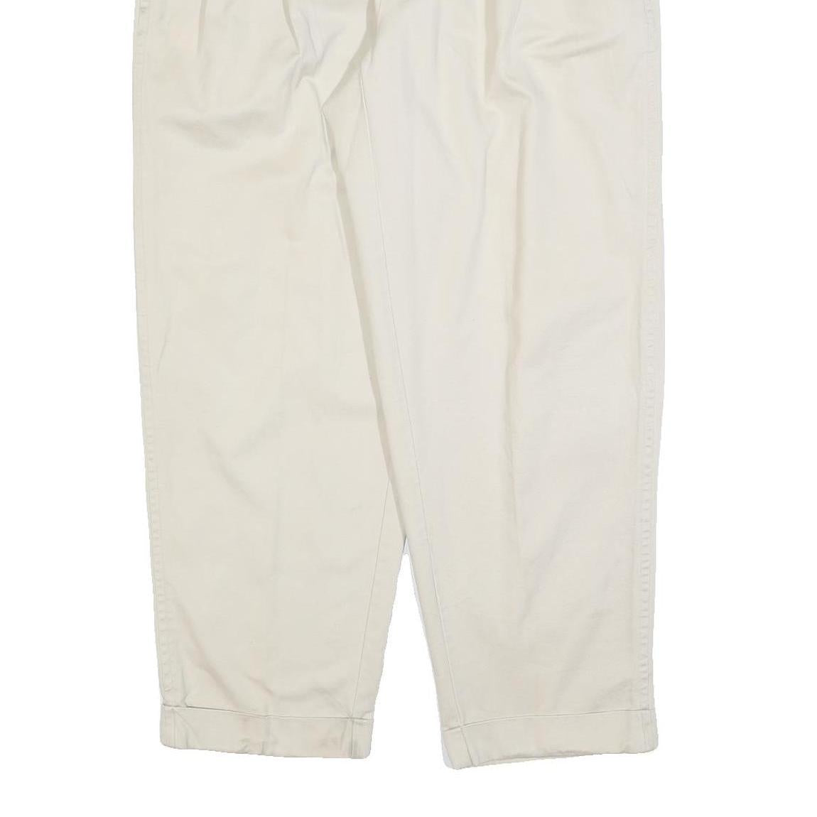 NAUTICA Mens Regular Fit Beige Cotton Blend Trousers W38 L30 Casual Zip