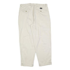 NAUTICA Mens Regular Fit Beige Cotton Blend Trousers W38 L30 Casual Zip