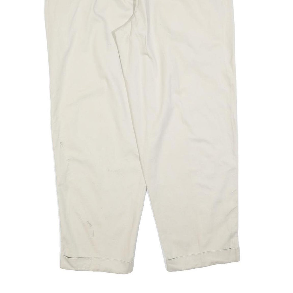 NAUTICA Mens Regular Fit Beige Cotton Blend Trousers W38 L30 Casual Zip