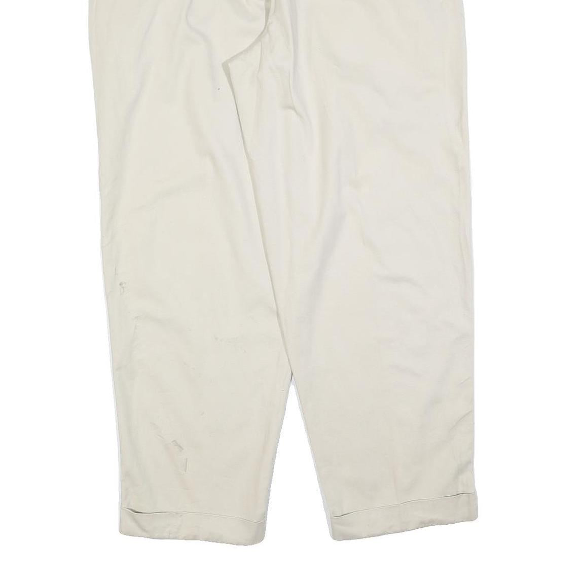 NAUTICA Mens Regular Fit Beige Cotton Blend Trousers W38 L30 Casual Zip