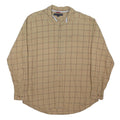 TOMMY HILFIGER Mens Beige & Brown Checked Cotton Blend Shirt L Classic Fit