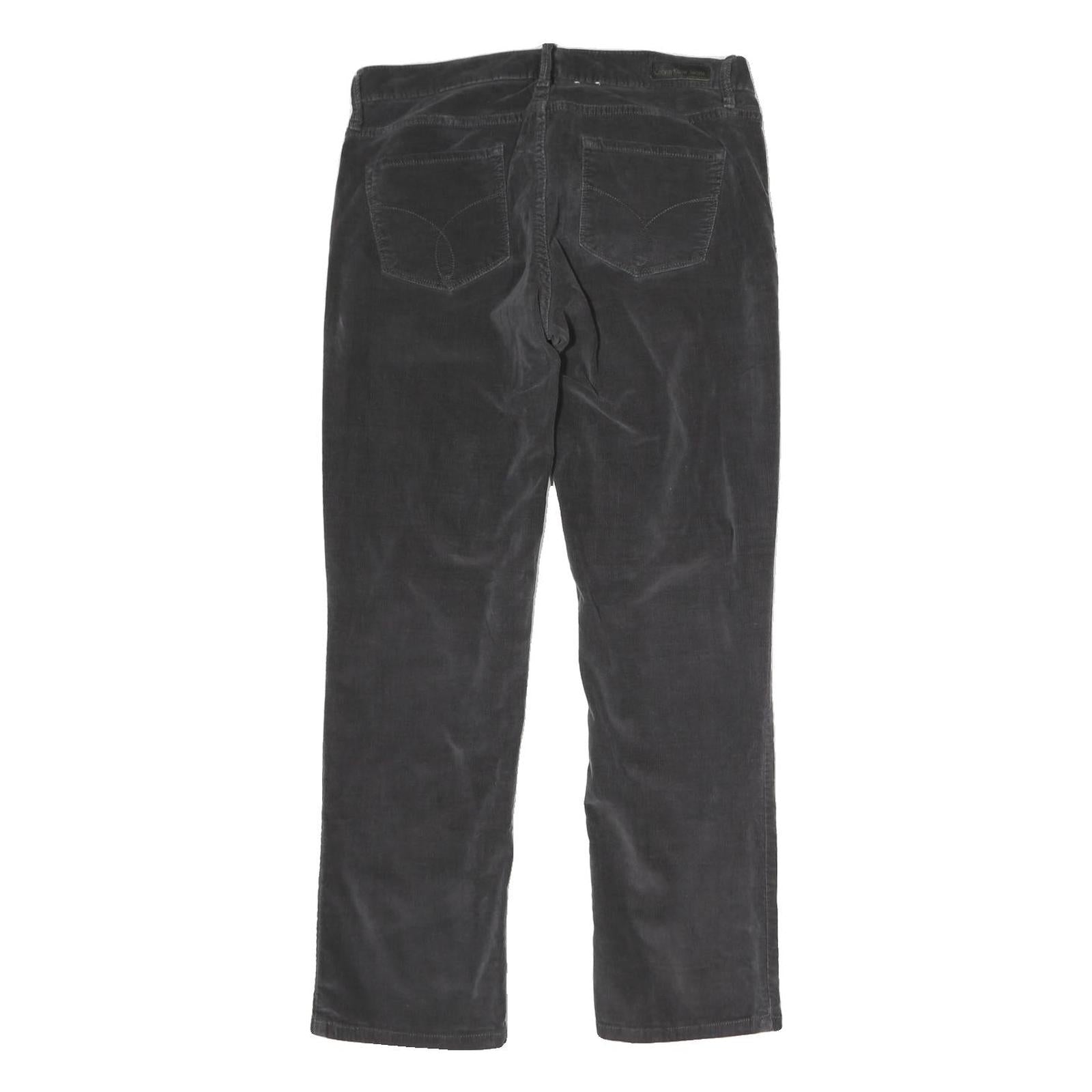 CALVIN KLEIN JEANS Mens Cotton Blend Black Regular Straight Trousers W32 L27