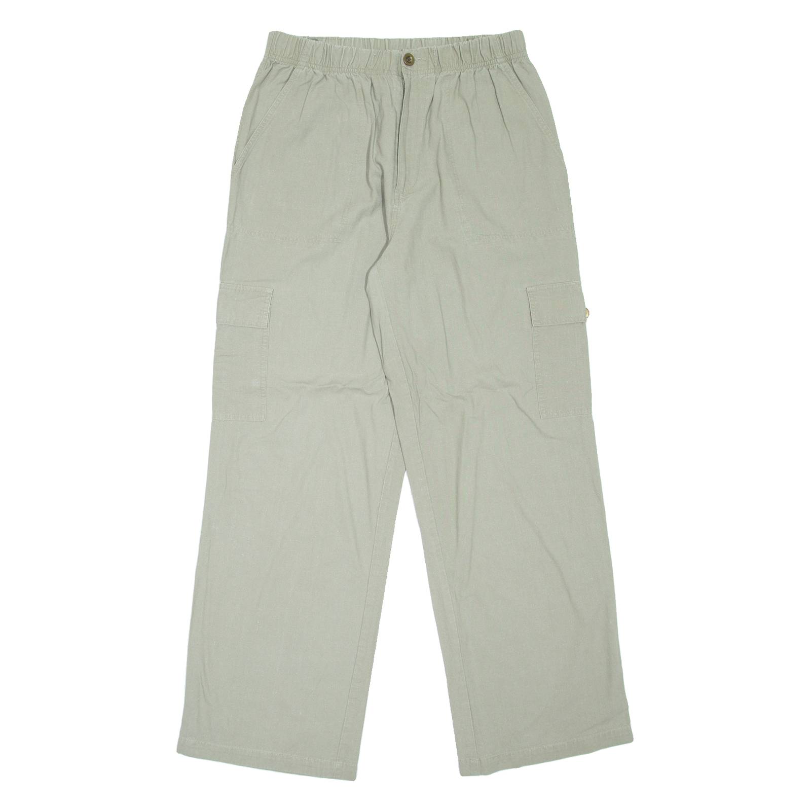 KINGFIELD Cargo Womens Trousers Beige Loose Straight Linen W28 L30