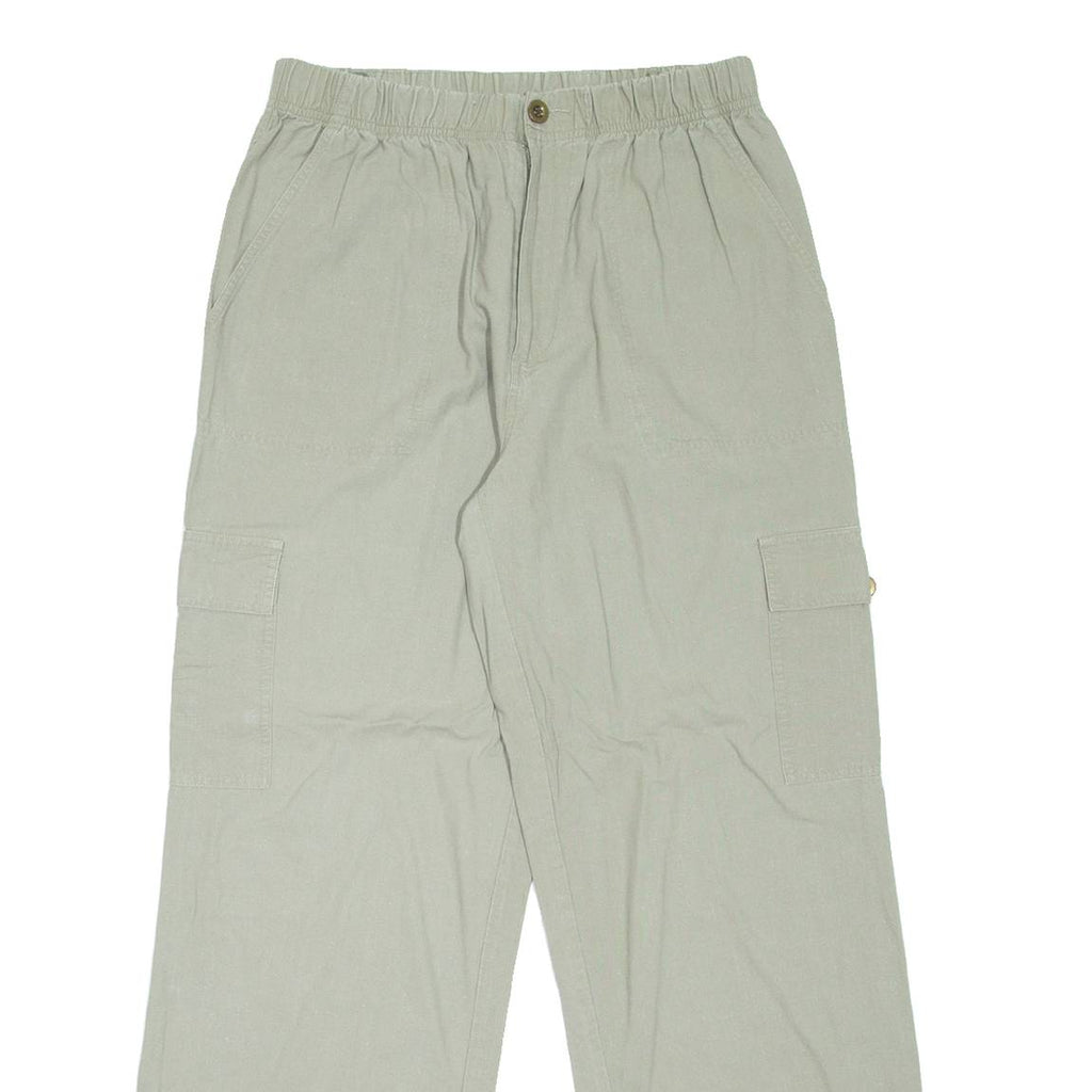 KINGFIELD Cargo Womens Trousers Beige Loose Straight Linen W28 L30