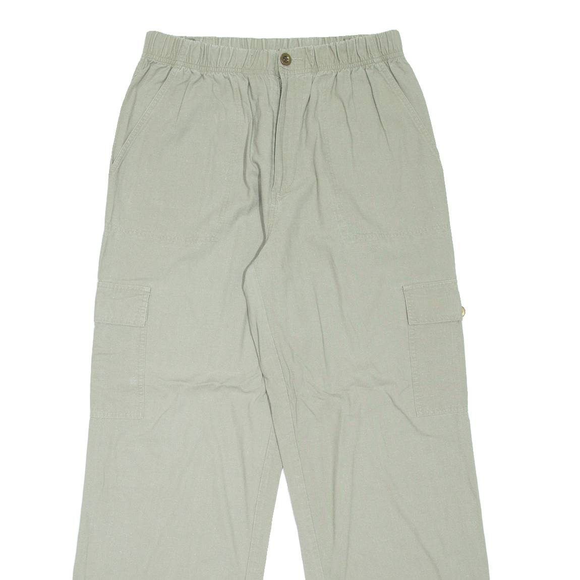 KINGFIELD Cargo Womens Trousers Beige Loose Straight Linen W28 L30