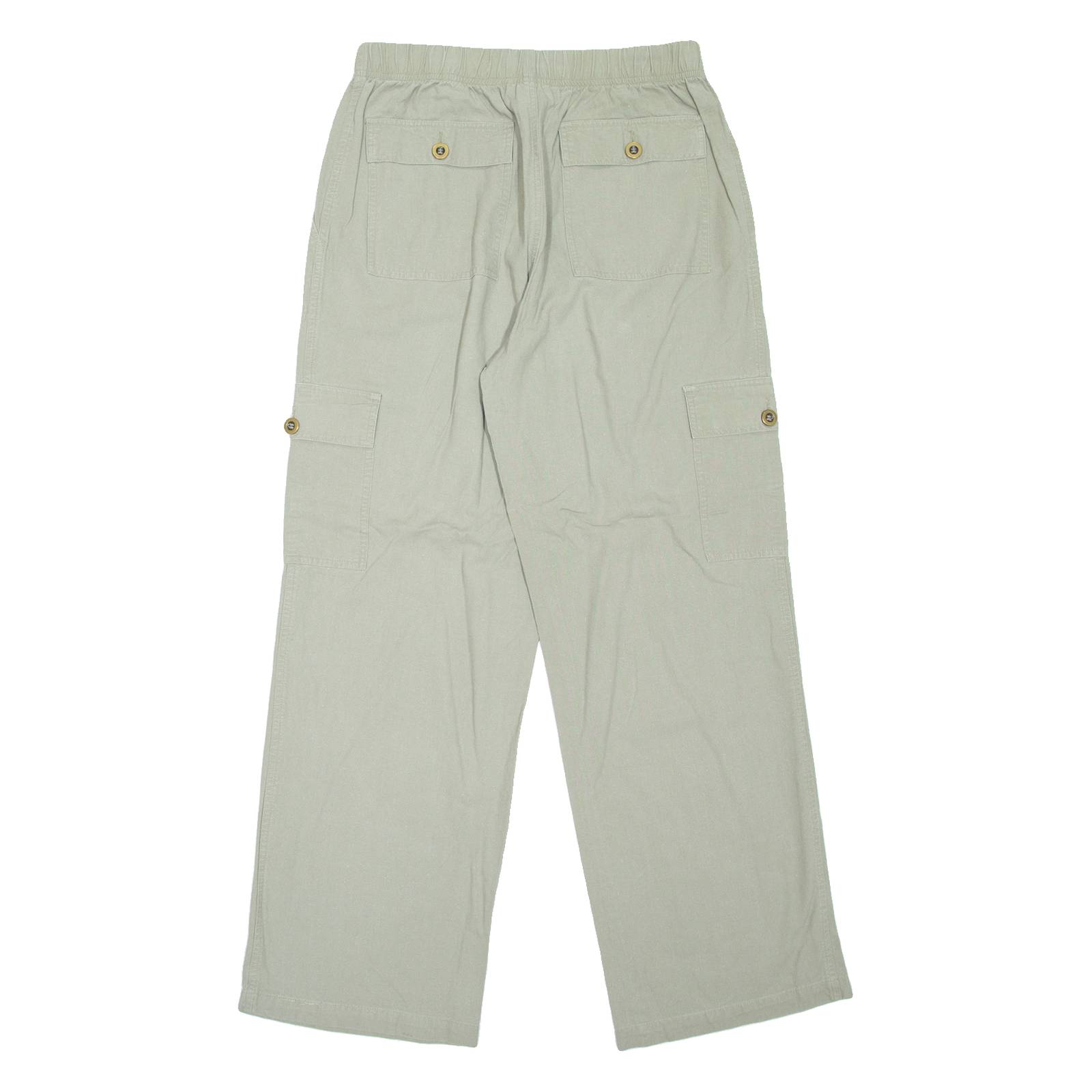 KINGFIELD Cargo Womens Trousers Beige Loose Straight Linen W28 L30