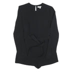 ELIZABETH JAMES Womens Black Sleeved Playsuit Polyester Blend S Elegant