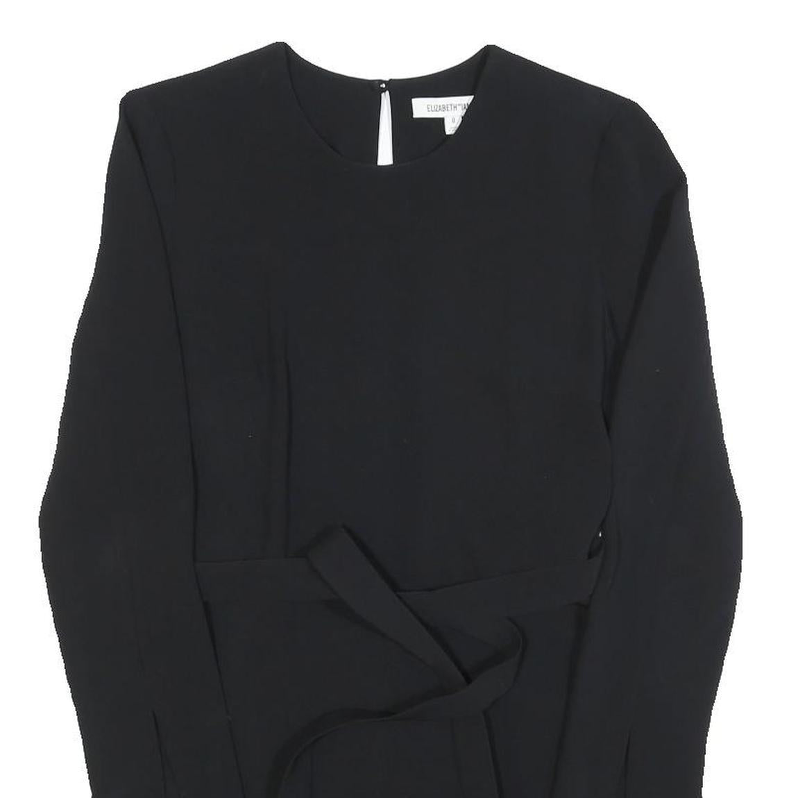 ELIZABETH JAMES Womens Black Sleeved Playsuit Polyester Blend S Elegant