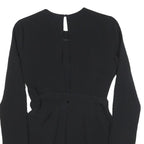 ELIZABETH JAMES Womens Black Sleeved Playsuit Polyester Blend S Elegant