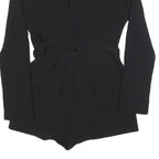 ELIZABETH JAMES Womens Black Sleeved Playsuit Polyester Blend S Elegant