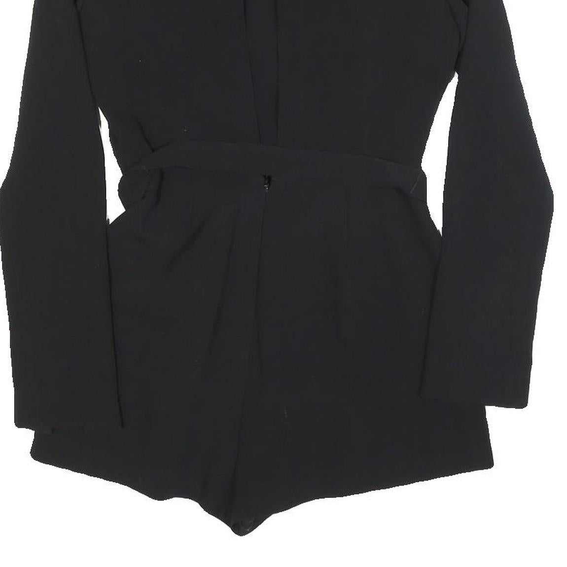 ELIZABETH JAMES Womens Black Sleeved Playsuit Polyester Blend S Elegant