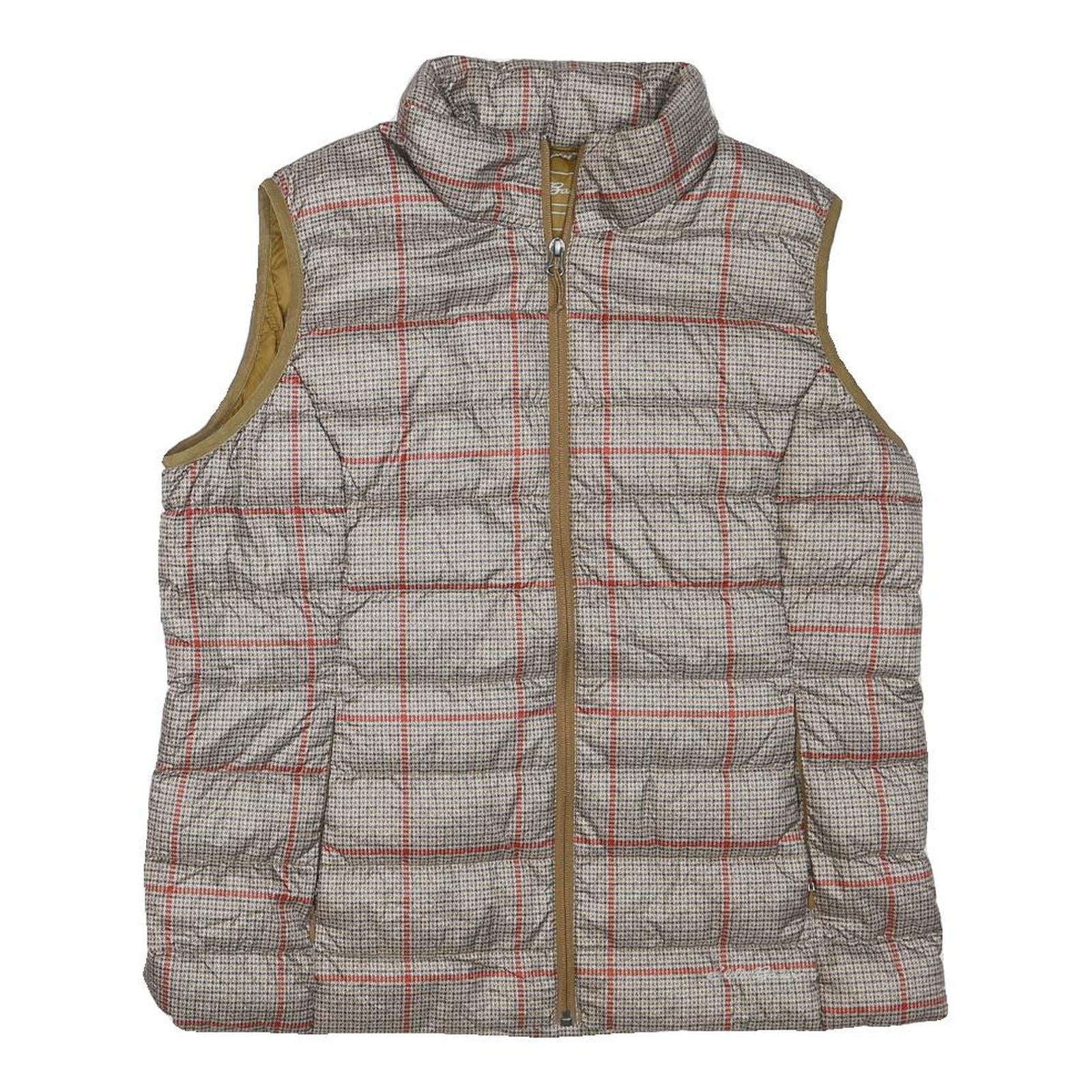 EDDIE BAUER Womens Beige & Ochre Puffer Jacket XL Polyester Blend Quilted Zip