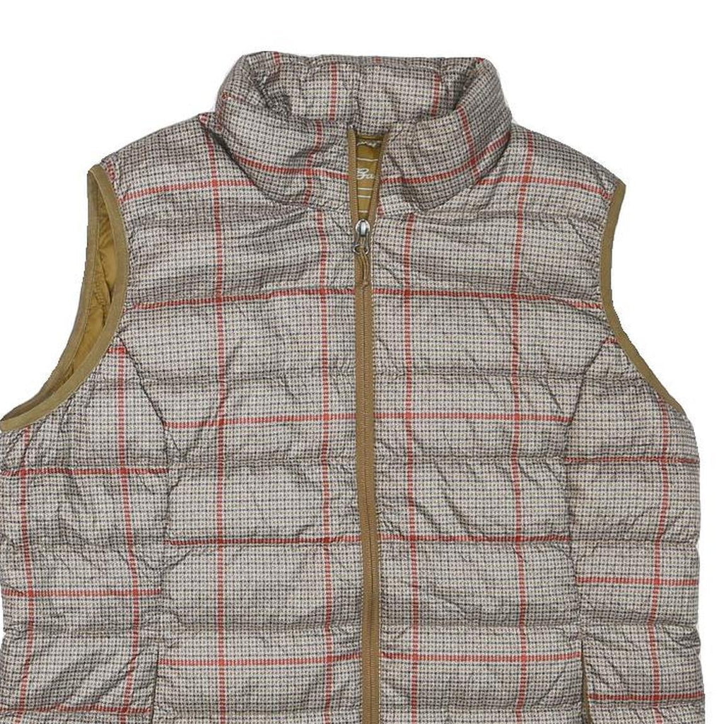 EDDIE BAUER Womens Beige & Ochre Puffer Jacket XL Polyester Blend Quilted Zip