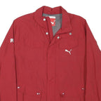 PUMA Mens Red Zip Jacket M Polyester Blend Plain Sportswear Casual Lightweight