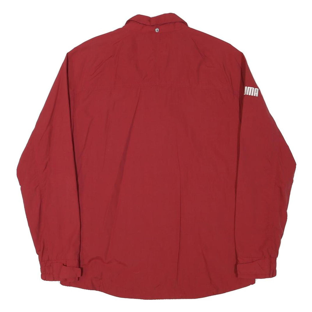 PUMA Mens Red Zip Jacket M Polyester Blend Plain Sportswear Casual Lightweight