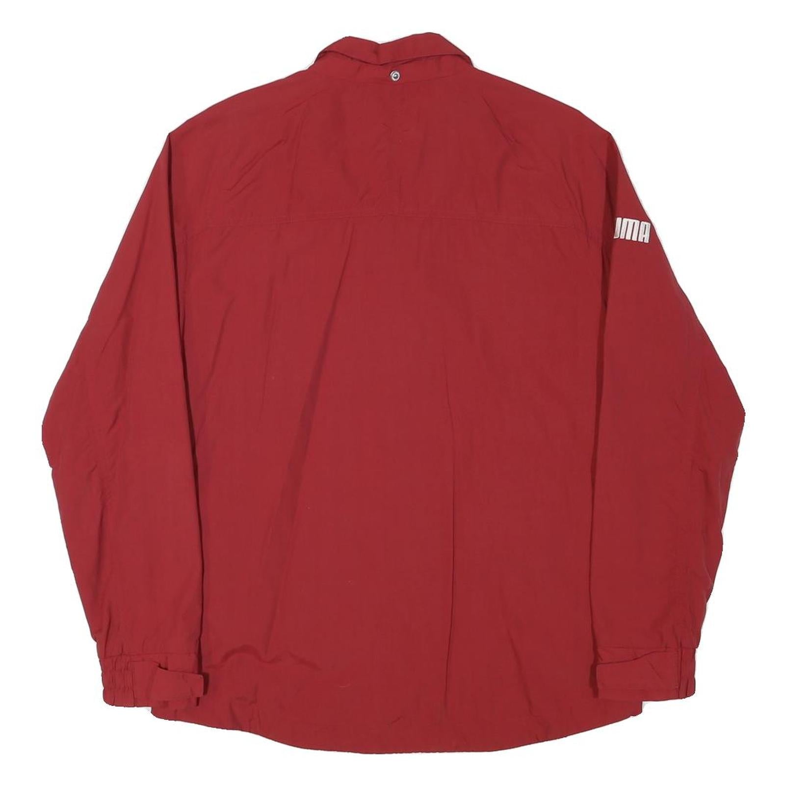 PUMA Mens Red Zip Jacket M Polyester Blend Plain Sportswear Casual Lightweight