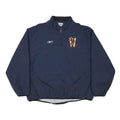 REEBOK Mens Navy Blue Lacrosse Half Zip Nylon Jacket XL Plain Sportswear