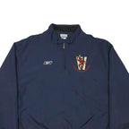 REEBOK Mens Navy Blue Lacrosse Half Zip Nylon Jacket XL Plain Sportswear