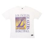 NBA Mens White Los Angeles Lakers Basketball Graphic T-Shirt S Short Sleeve Crew
