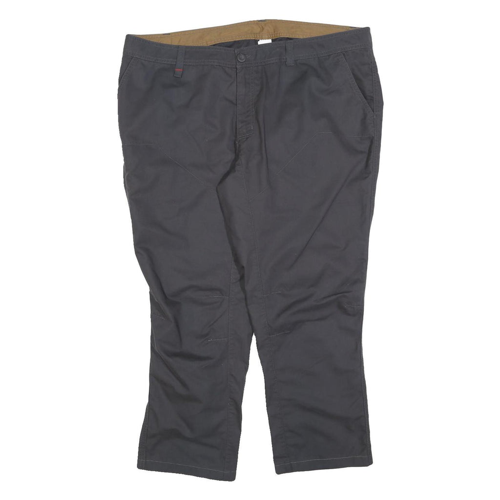 Mens Regular Fit Polyester Blend Black Trousers W42 L28 Zip Closure Classic