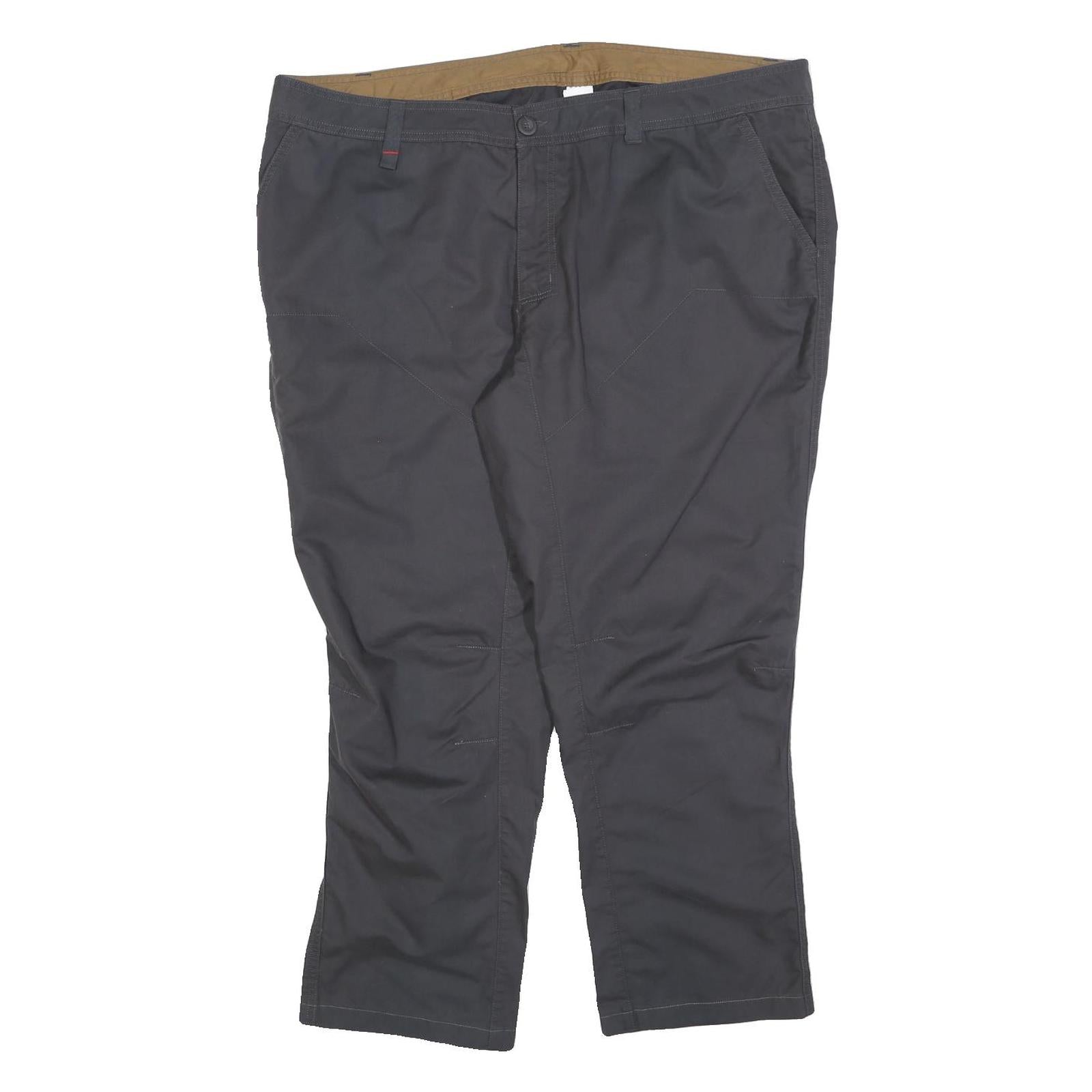 Mens Regular Fit Polyester Blend Black Trousers W42 L28 Zip Closure Classic