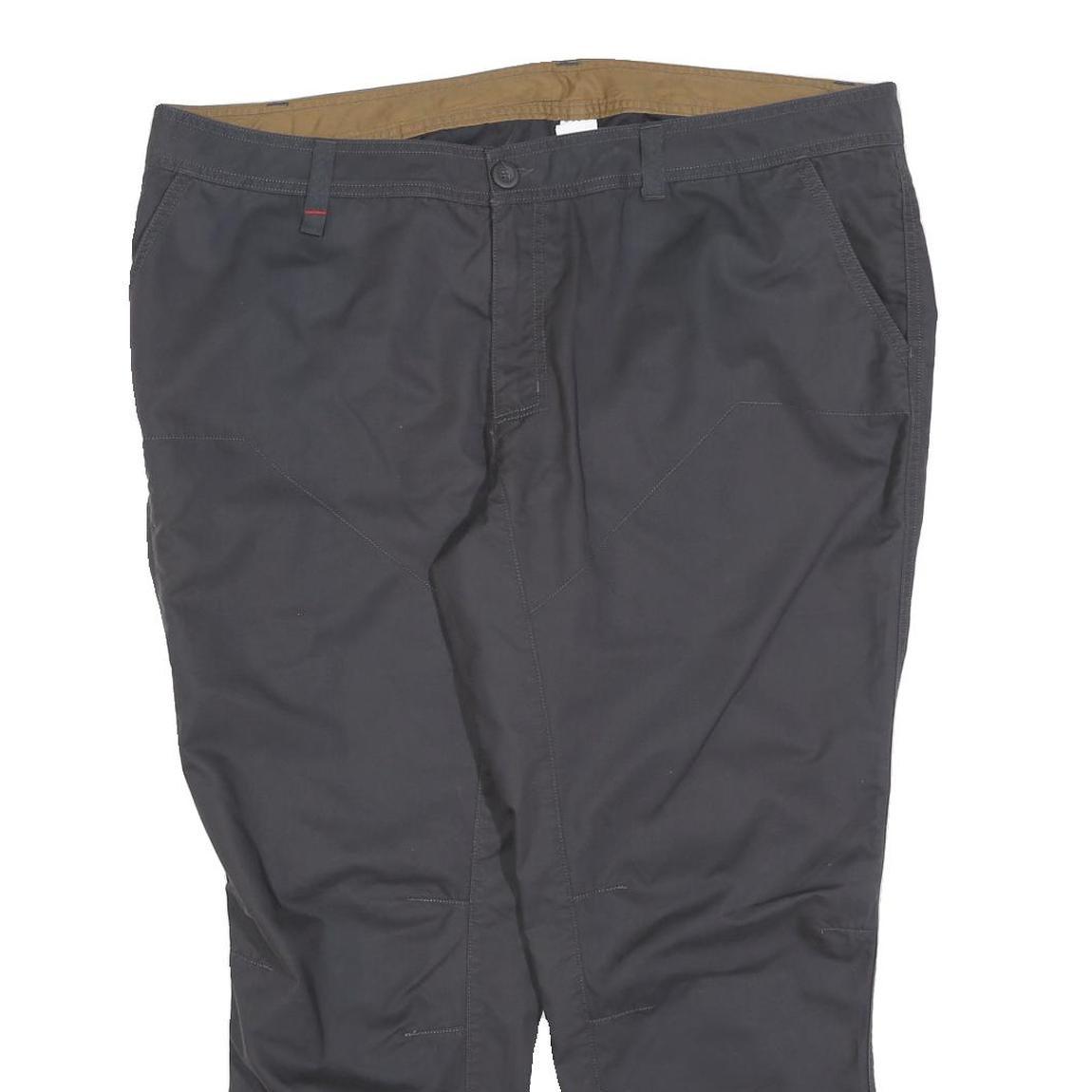 Mens Regular Fit Polyester Blend Black Trousers W42 L28 Zip Closure Classic